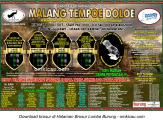 Brosur Lomba Burung Berkicau Malang Tempoe Doeloe, Malang, 16 Juli 2017