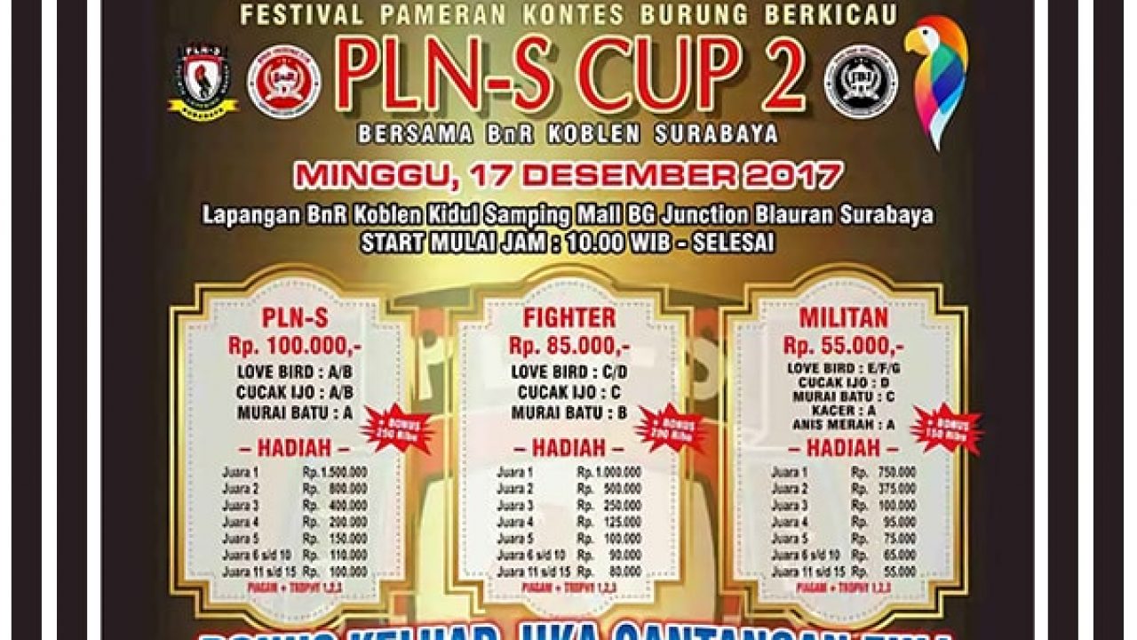 Pln S Cup 2 Bersama Bnr Koblen Surabaya Minggu 17 Desember 2017 Om Kicau