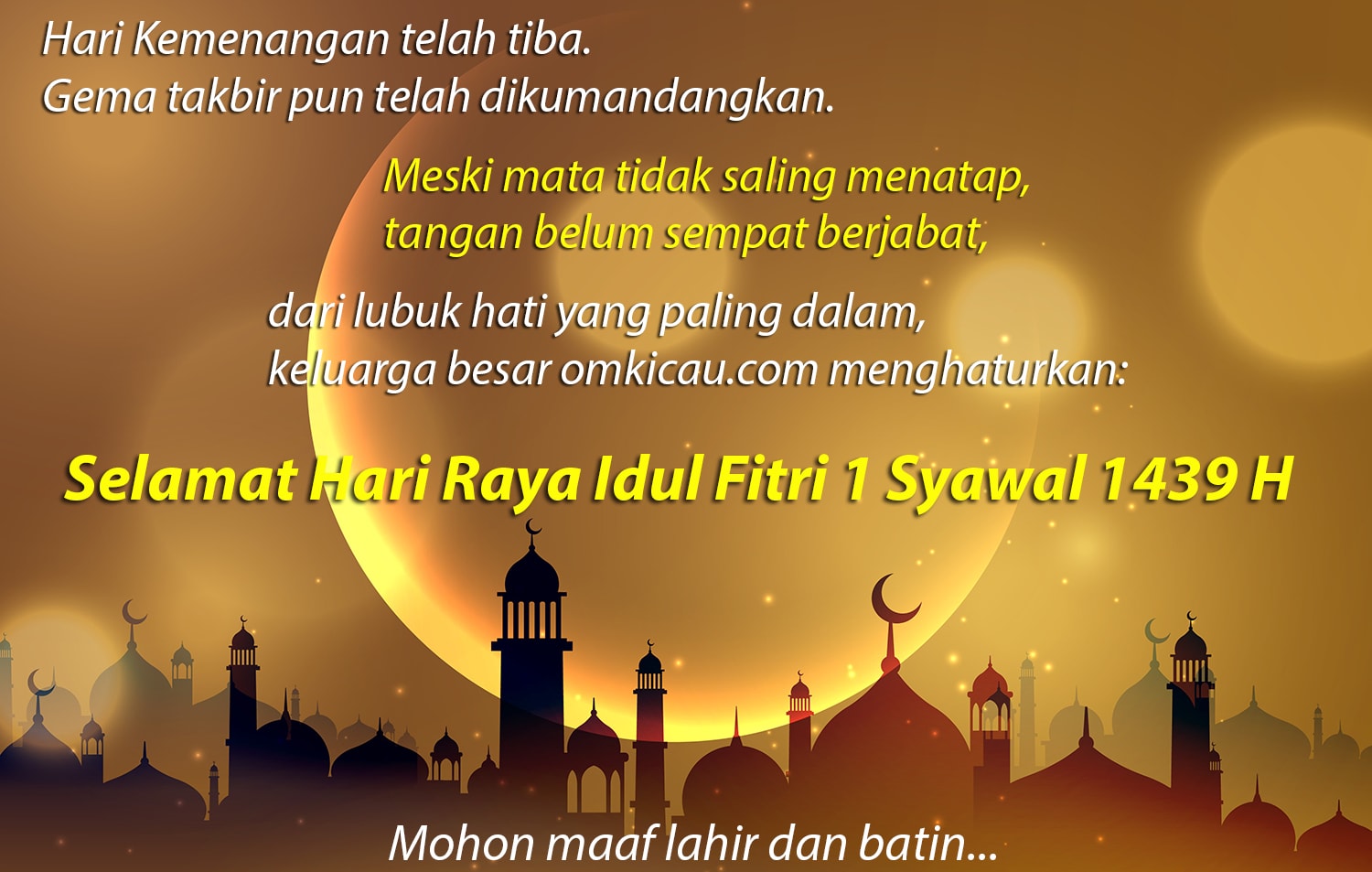 Selamat Hari Raya Idul Fitri 1 Syawal 1439 Hijriyah  OM KICAU