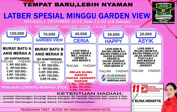 Latber Spesial Minggu Garden View Subang, 2 Desember 2018 