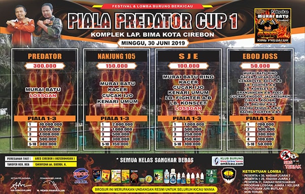 Predator Cup 1 di Cirebon, Minggu 30 Juni 2019: Hadiah 