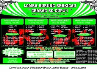 Brosur Lomba Burung Berkicau Grabag BC Cup, Magelang, 15 Maret 2015