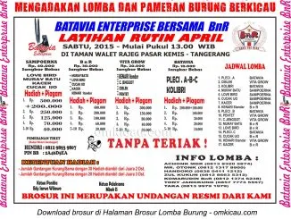 Brosur Latihan Rutin April Batavia Enterprise, Tangerang, setiap Sabtu pukul 13