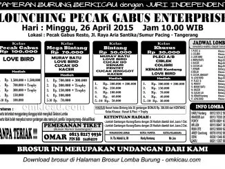 Brosur Launching Pecak Gabus Enterprise Tangerang, 26 April 2015