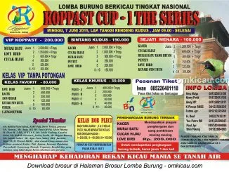 Brosur Lomba Burung Berkicau Koppast Cup - 1 The Series, Kudus, 7 Juni 2015